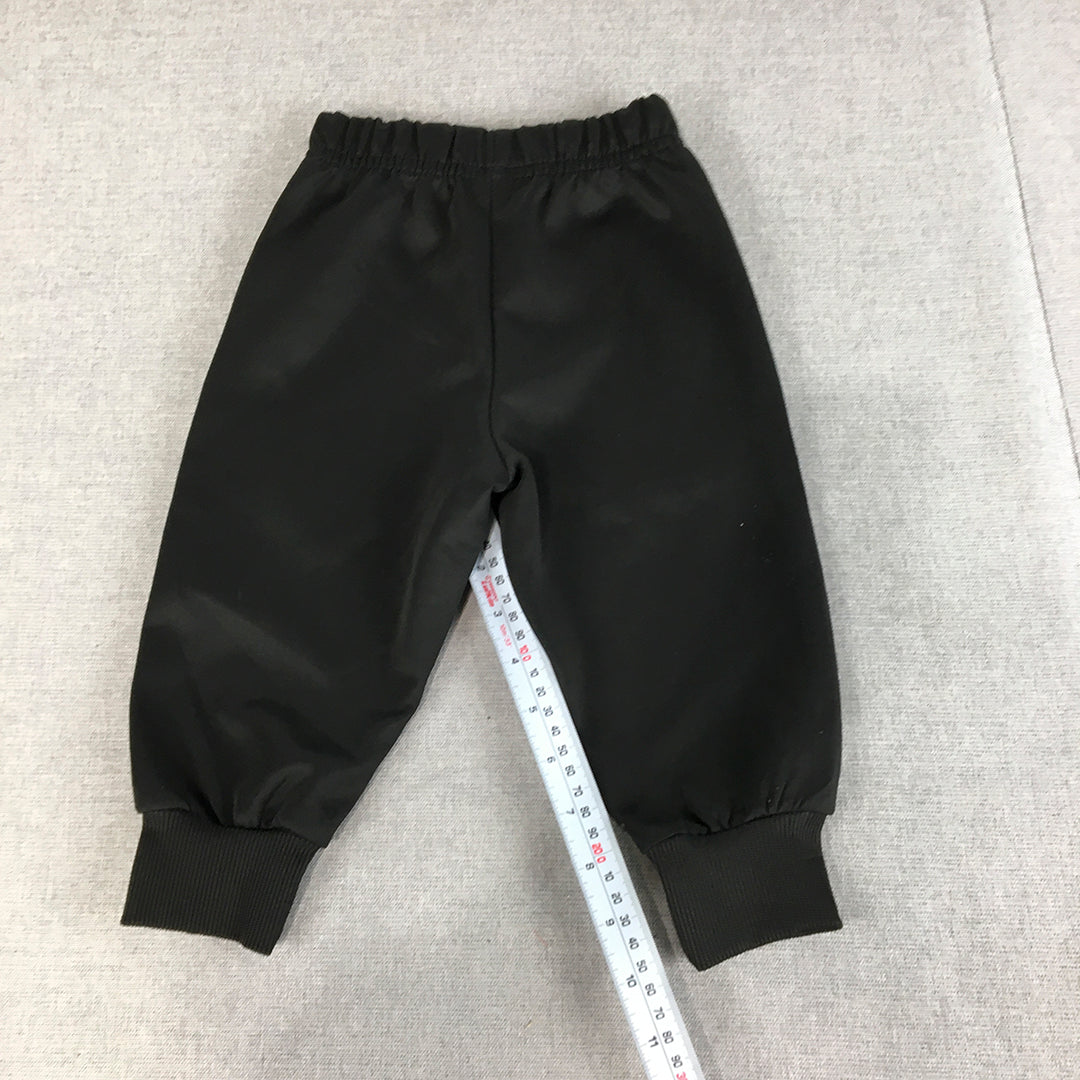 Adidas Kids Boys Tracksuit Pants Size 2 Toddler Baby Black Trefoil Logo Jogger