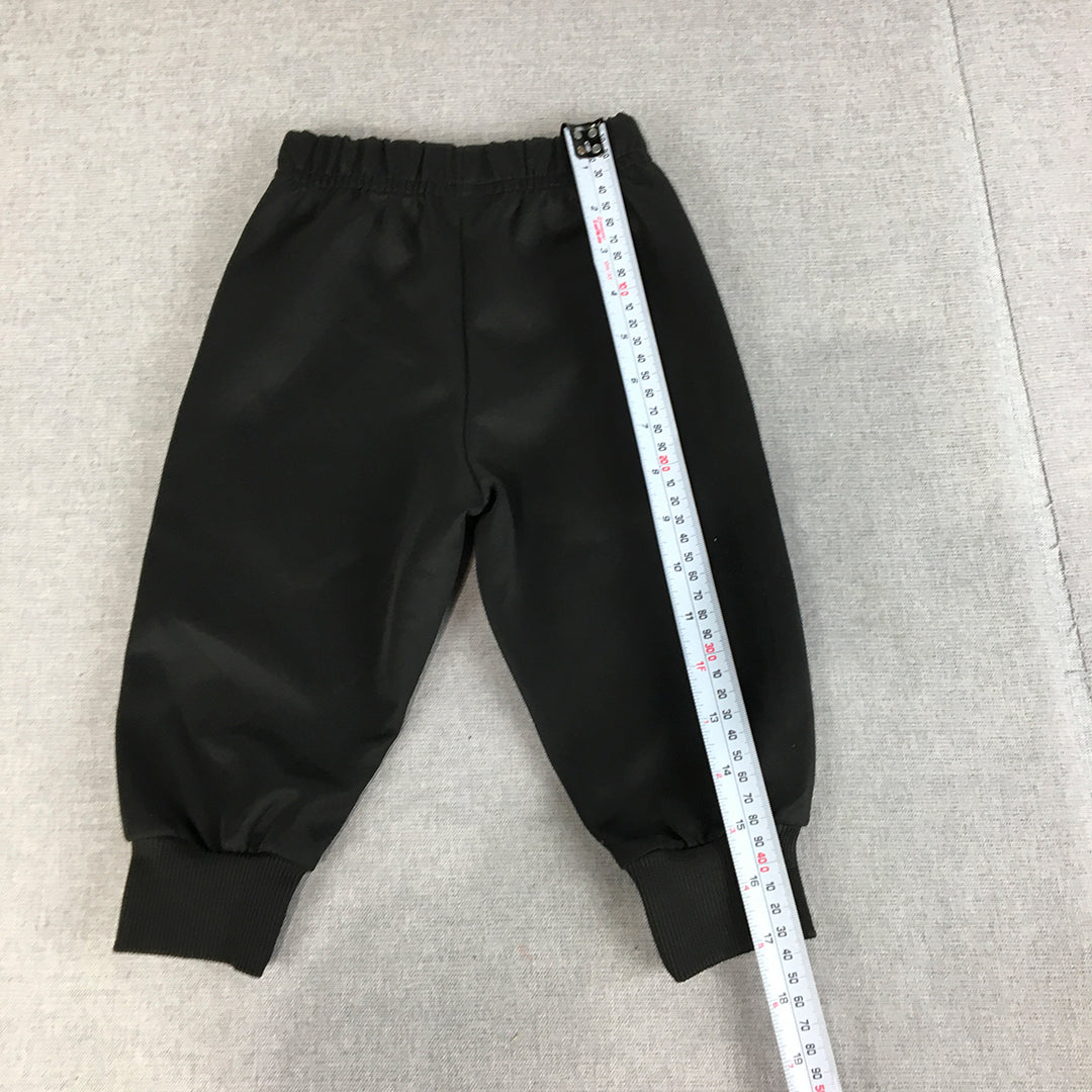 Adidas Kids Boys Tracksuit Pants Size 2 Toddler Baby Black Trefoil Logo Jogger