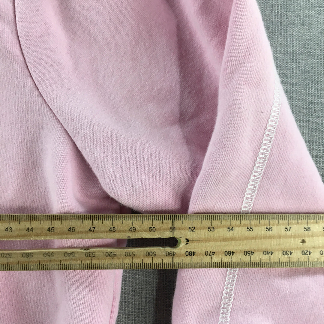 Ellesse Womens Cropped Hoodie Sweater Size 10 Pink Logo Jumper