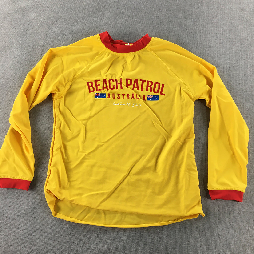 Beach Patrol Australia Kids Boys Rash Vest Size 10 Yellow Surf Swim Rashie