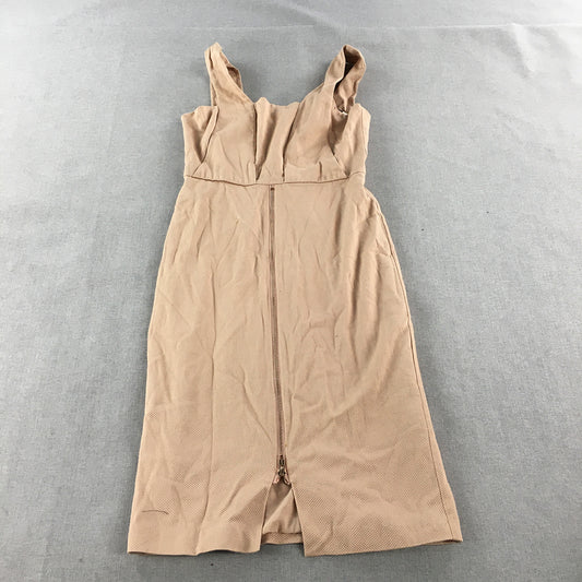 NEW Oxford Bastille Stretch Dress Size 10 Cream Beige Sleeveless Mini