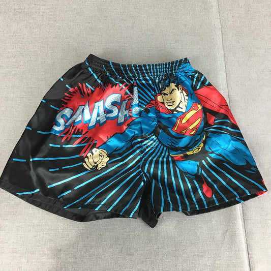 Superman Mens Pajama Shorts Size S Black DC Comics Superhero Sleep