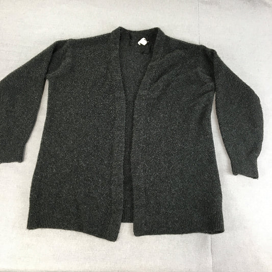 H&M Womens Wool Cardigan Size M Black Open Front Knit