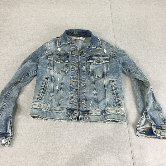 Zara Womens Denim Jacket Size XS Blue Button Pockets Collared