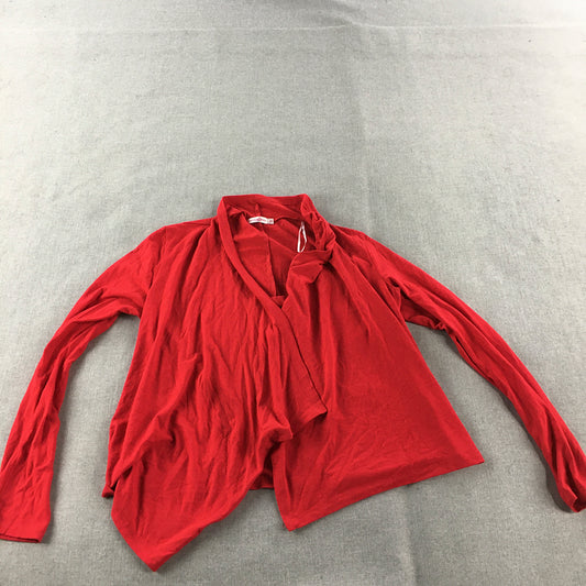 Cocolatte Womens Cardigan Size 10 Red Open Front Top