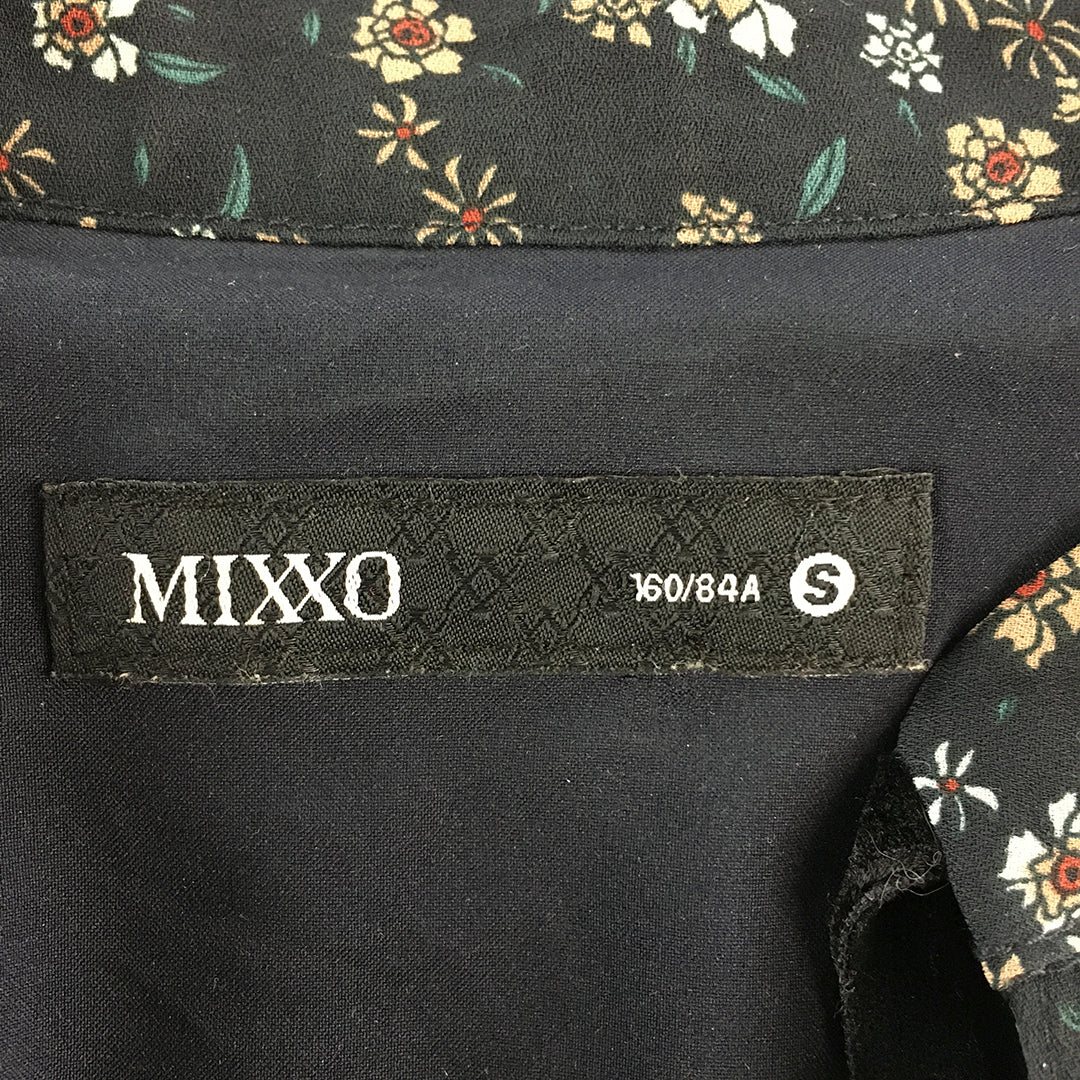 Mixxo Womens A-Line Dress Size S Black Pleated Long Sleeve