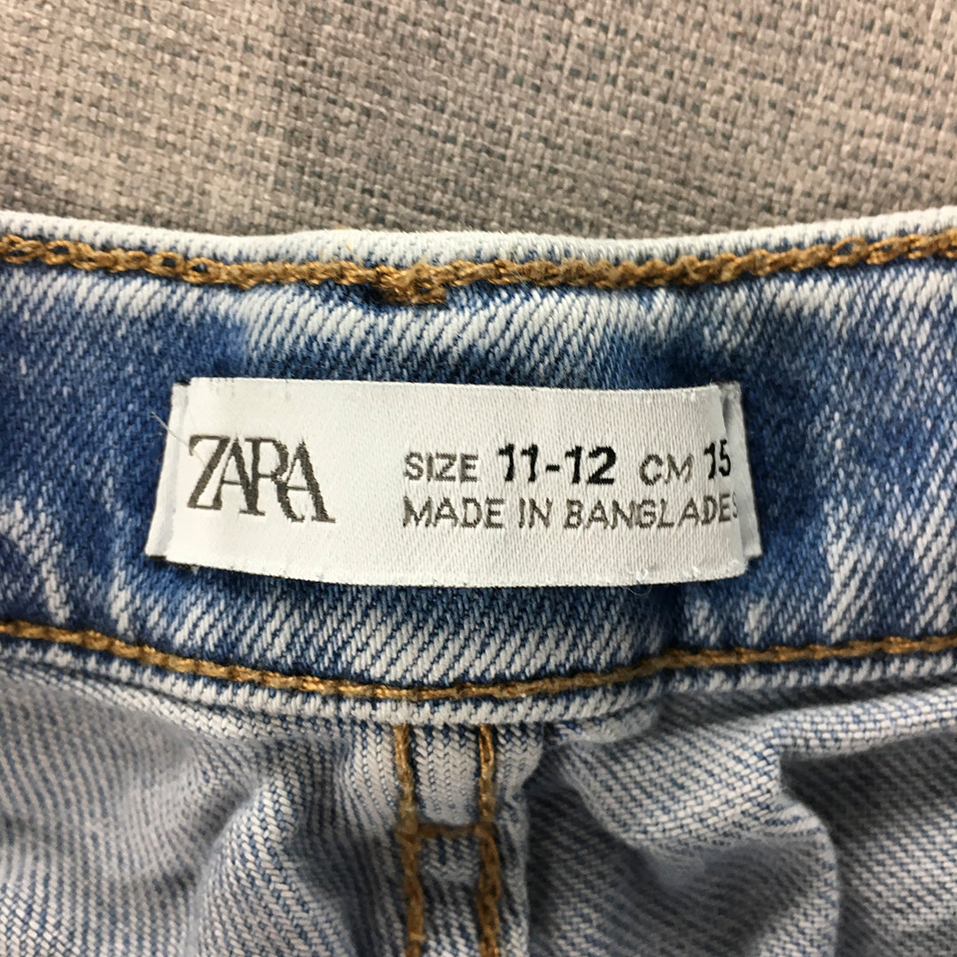 Zara Kids Girls Jeans Size 11 - 12 Years Blue Light Wash Skinny