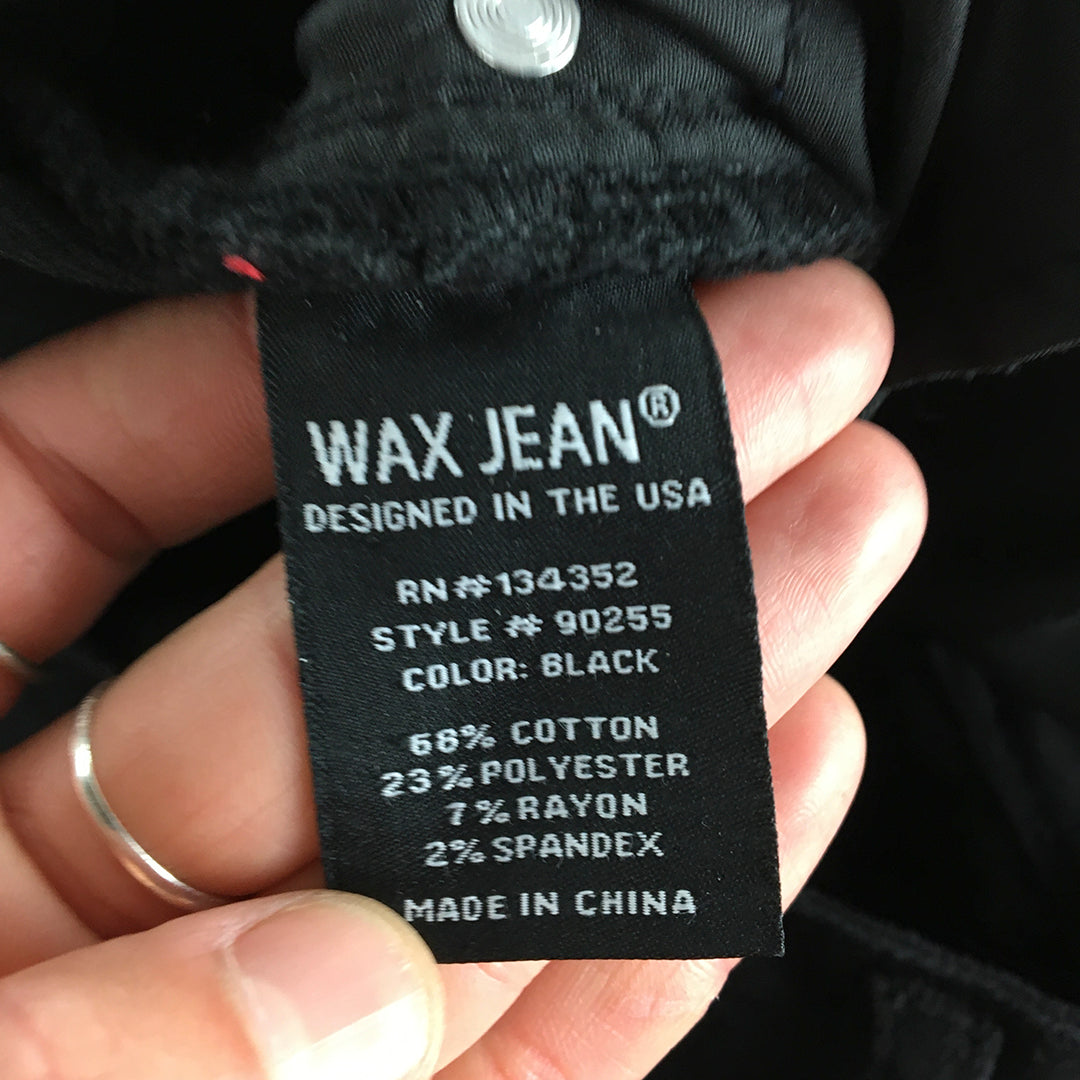 Wax Womens Jeans Size 31 (W31 x L28) Black Straight Dark Wash Denim