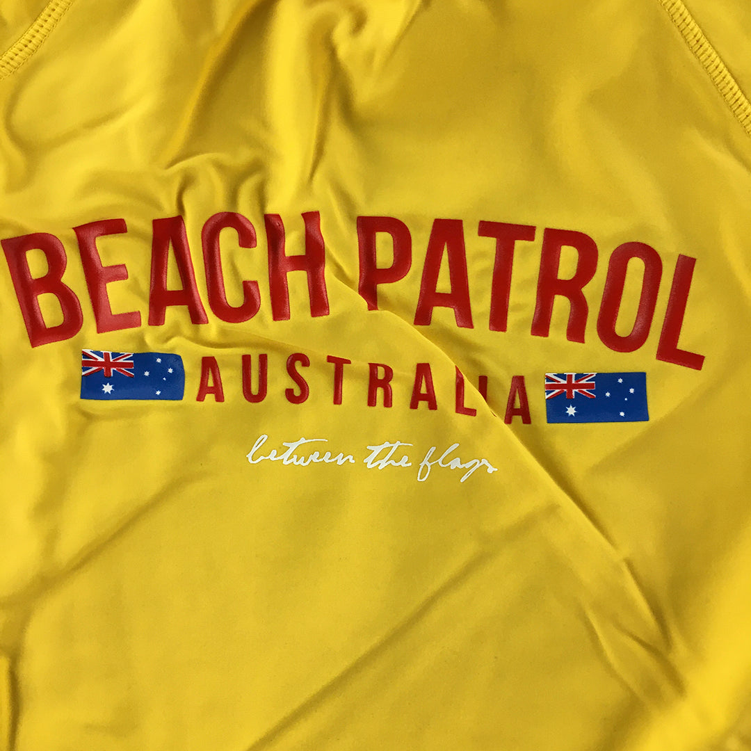 Beach Patrol Australia Kids Boys Rash Vest Size 10 Yellow Surf Swim Rashie