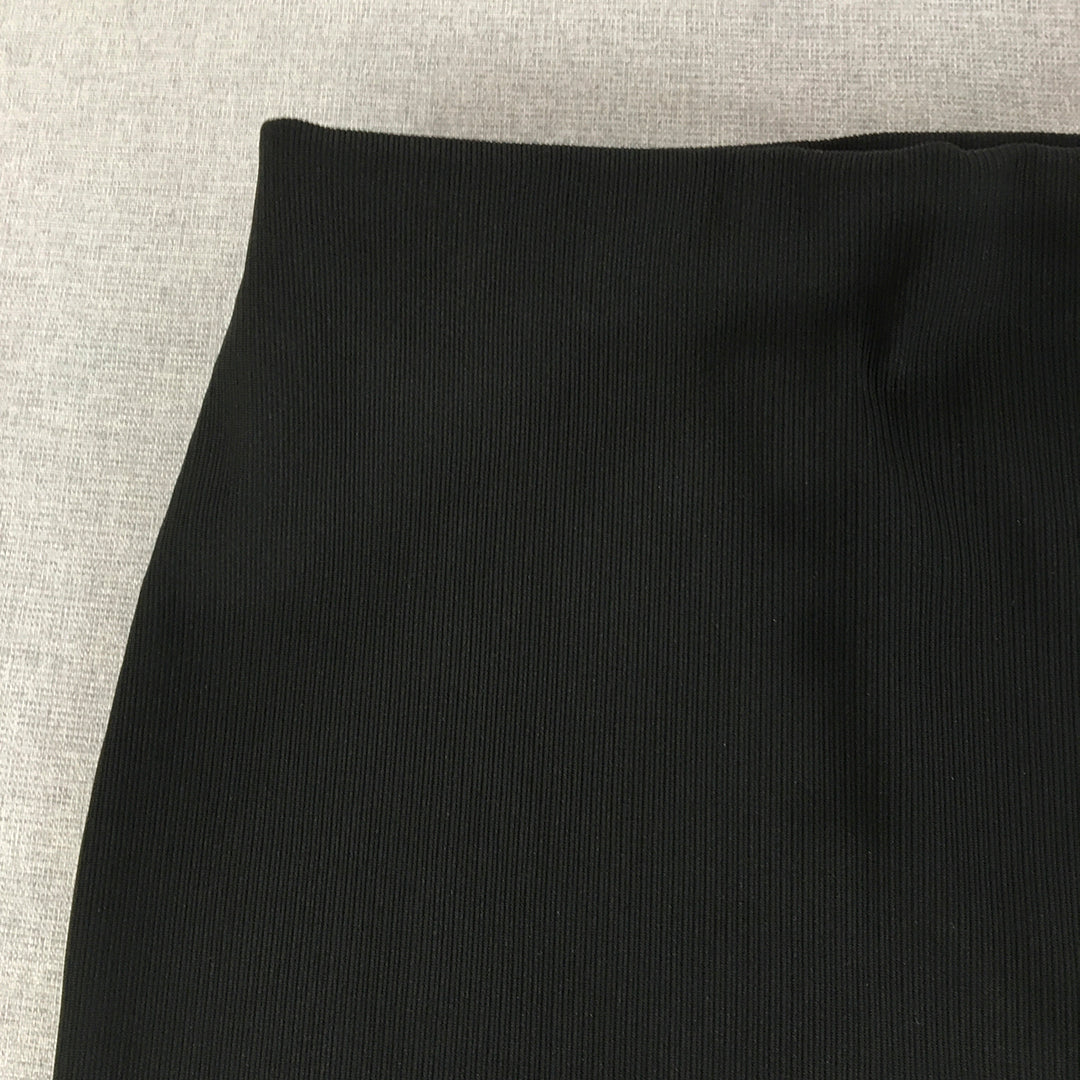 NEW Valleygirl Womens Pencil Skirt Size S Black Knit Midi Straight