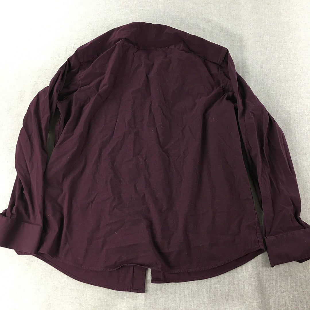 Apt. 9 Mens Shirt Size L Purple Non Iron Long Sleeve Button-Up Shirt