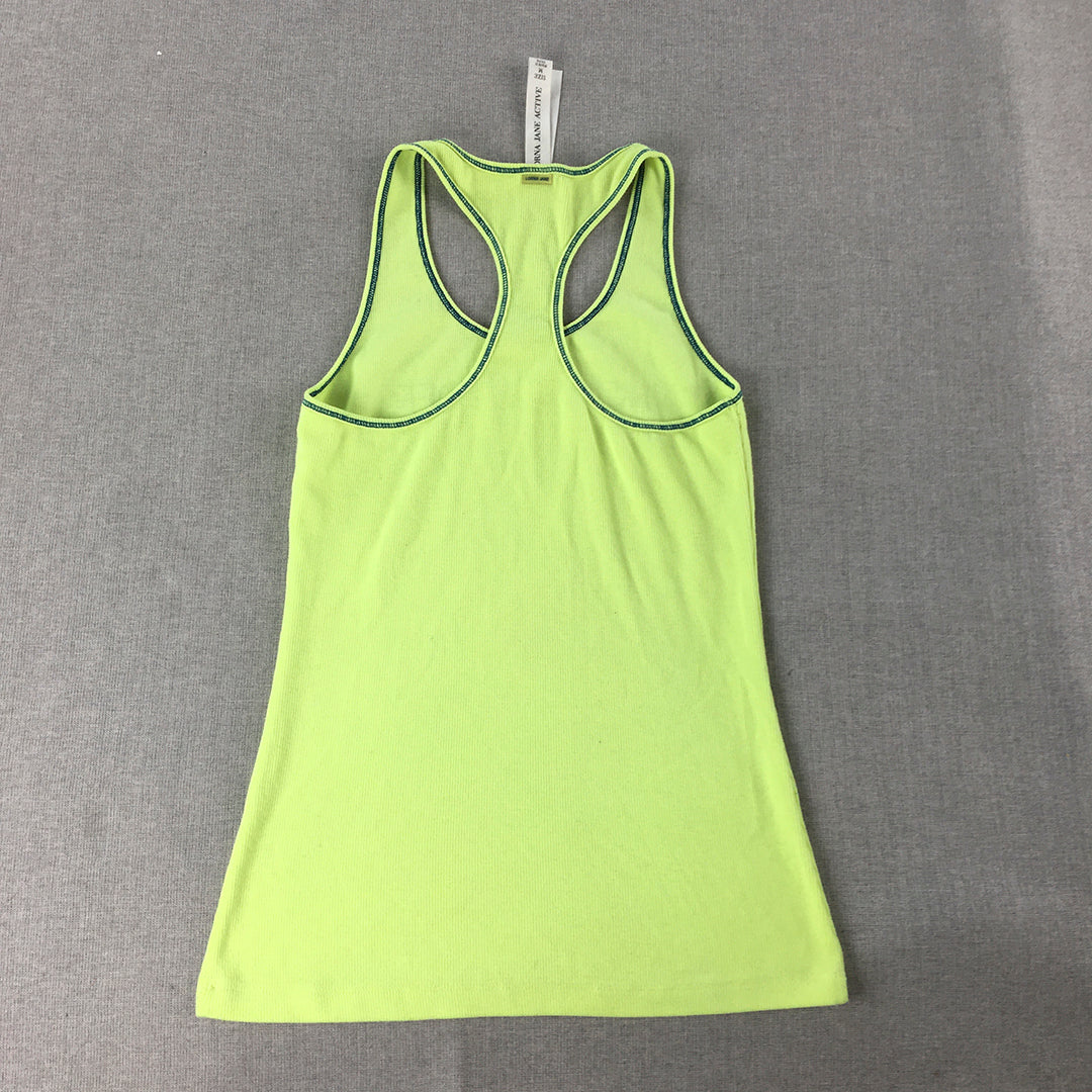 Lorna Jane Womens Tank Top Size M Green Sleeveless Logo Shirt