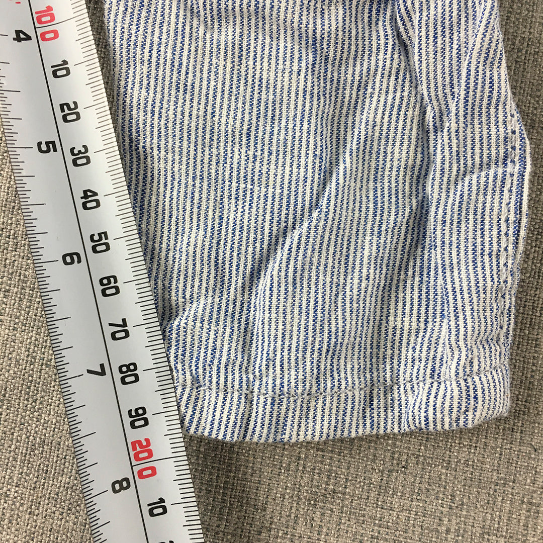 H&M Baby Pants Size 00 (4 - 6 Months) Blue Drawstring Elastic Waist Striped