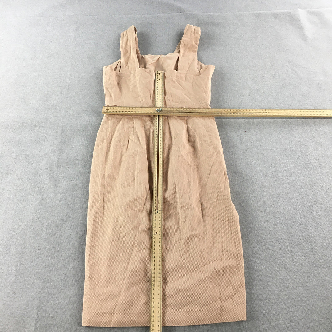 NEW Oxford Bastille Stretch Dress Size 10 Cream Beige Sleeveless Mini