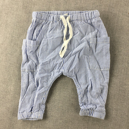 H&M Baby Pants Size 00 (4 - 6 Months) Blue Drawstring Elastic Waist Pockets