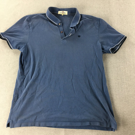 Ben Sherman Mens Polo Shirt Size M Blue Collared Short Sleeve Rugby