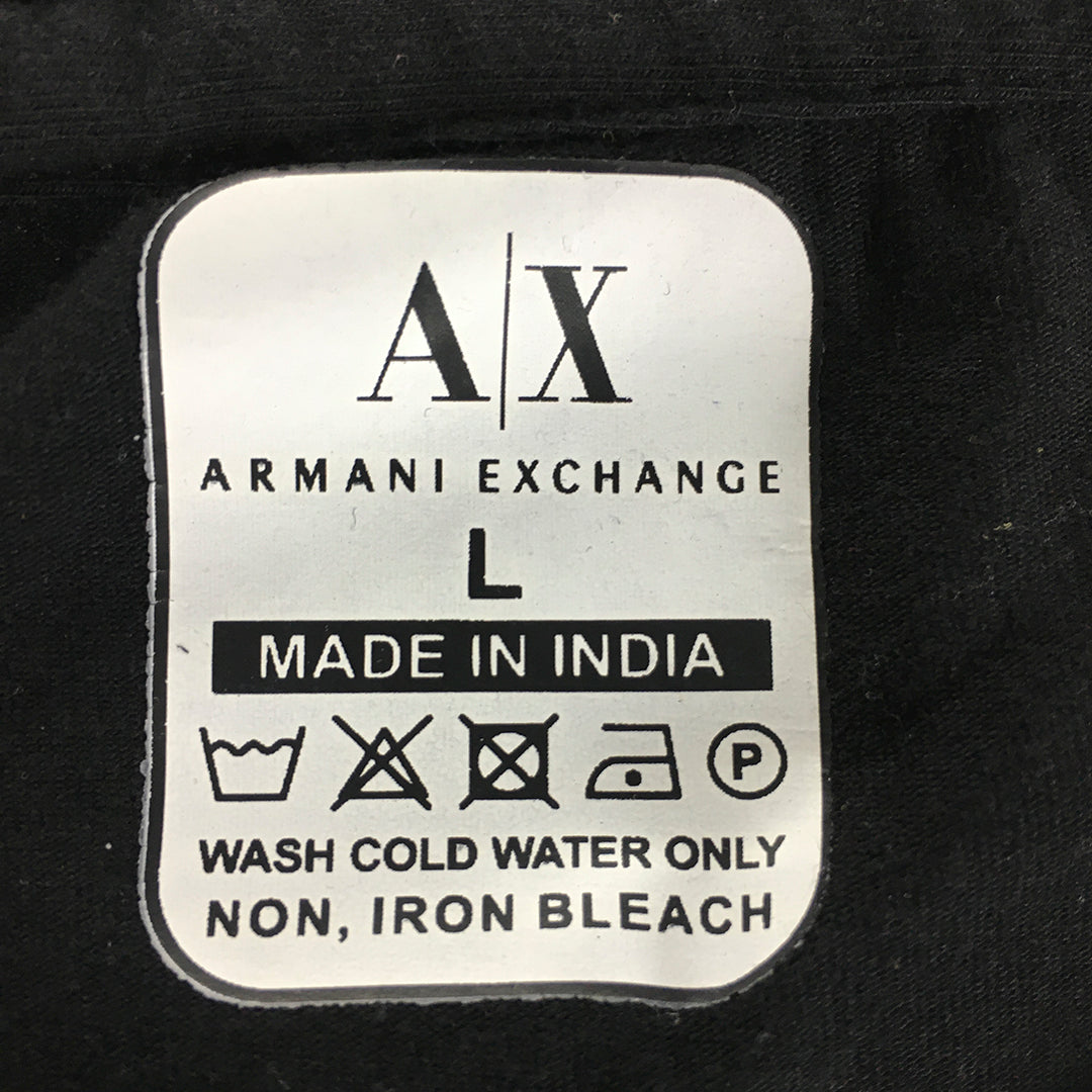 Armani Exchange Kids Boys T-Shirt Youth Size L (12 - 14 Years) Black Logo Top