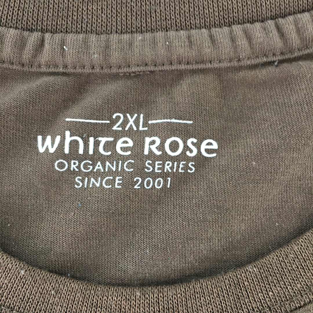 White Rose Womens T-Shirt Size 2XL Brown Short Sleeve Crew Neck Top