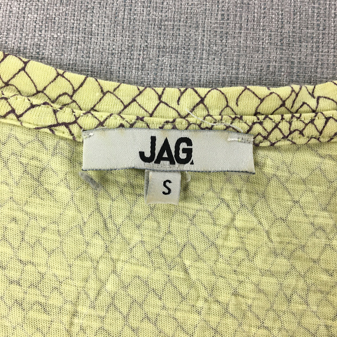 Jag Womens Top Size S Yellow Short Sleeve V-Neck T-Shirt