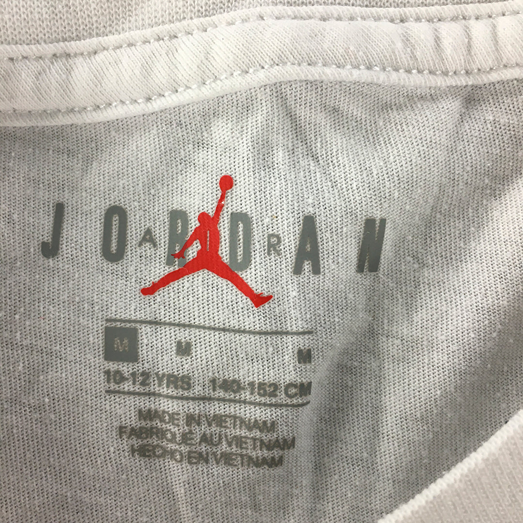 Nike Air Jordan Kids Boys T-Shirt Size M (10 - 12 Years) White Big Logo Top