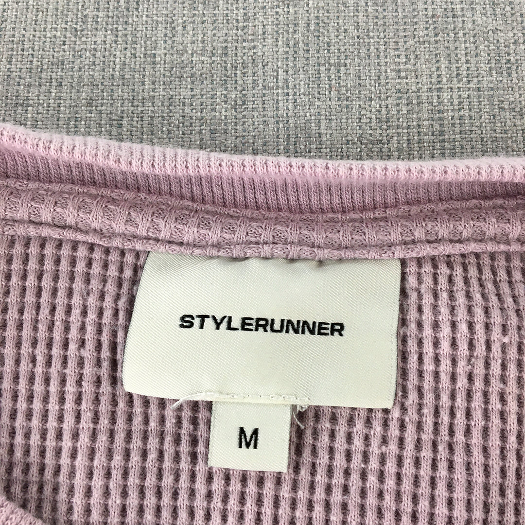 Stylerunner Womens Knit T-Shirt Size M Pink Short Sleeve Crew Neck Top