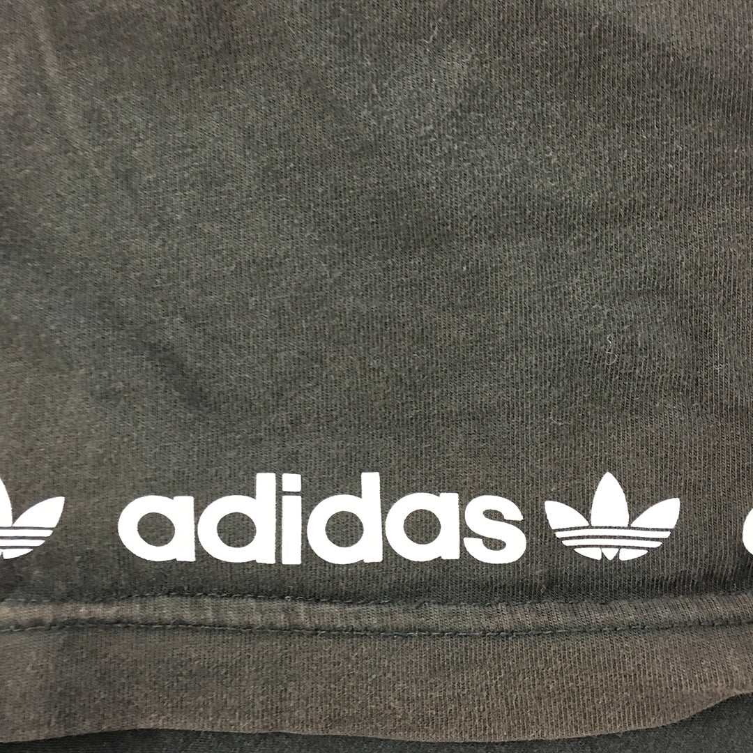 Adidas Mens T-Shirt Size L Black Embroidered Logo Short Sleeve Crew Neck