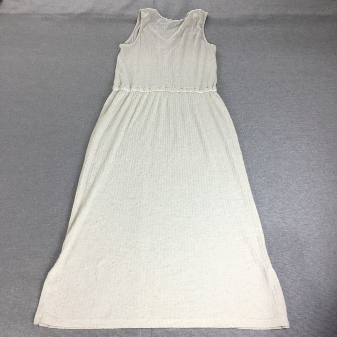 Uniqlo Womens A-Line Dress Size S Grey Knit Midi Sleeveless