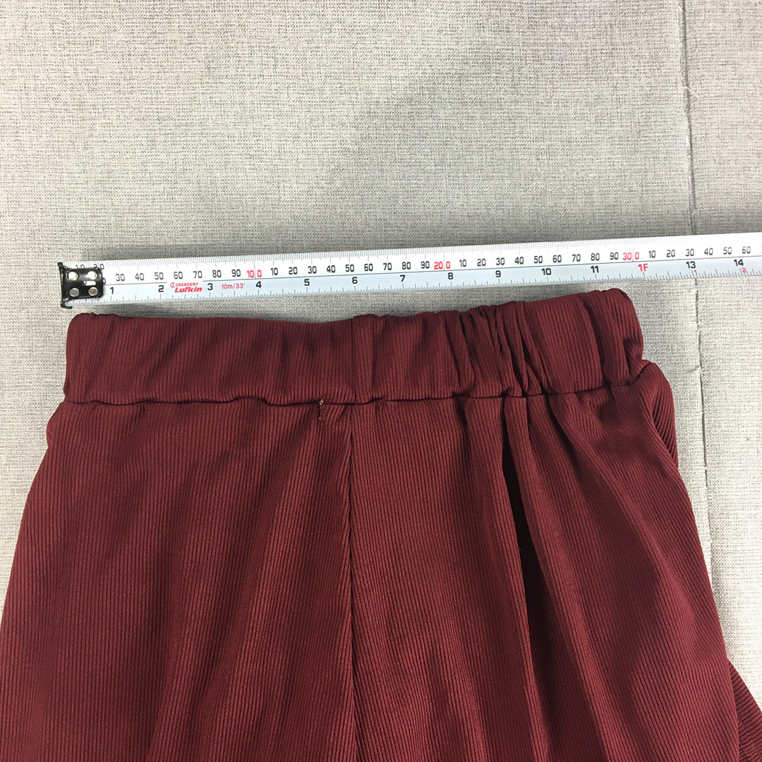 Valleygirl Womens Shorts Size S Red Drawstring Stretch Fabric