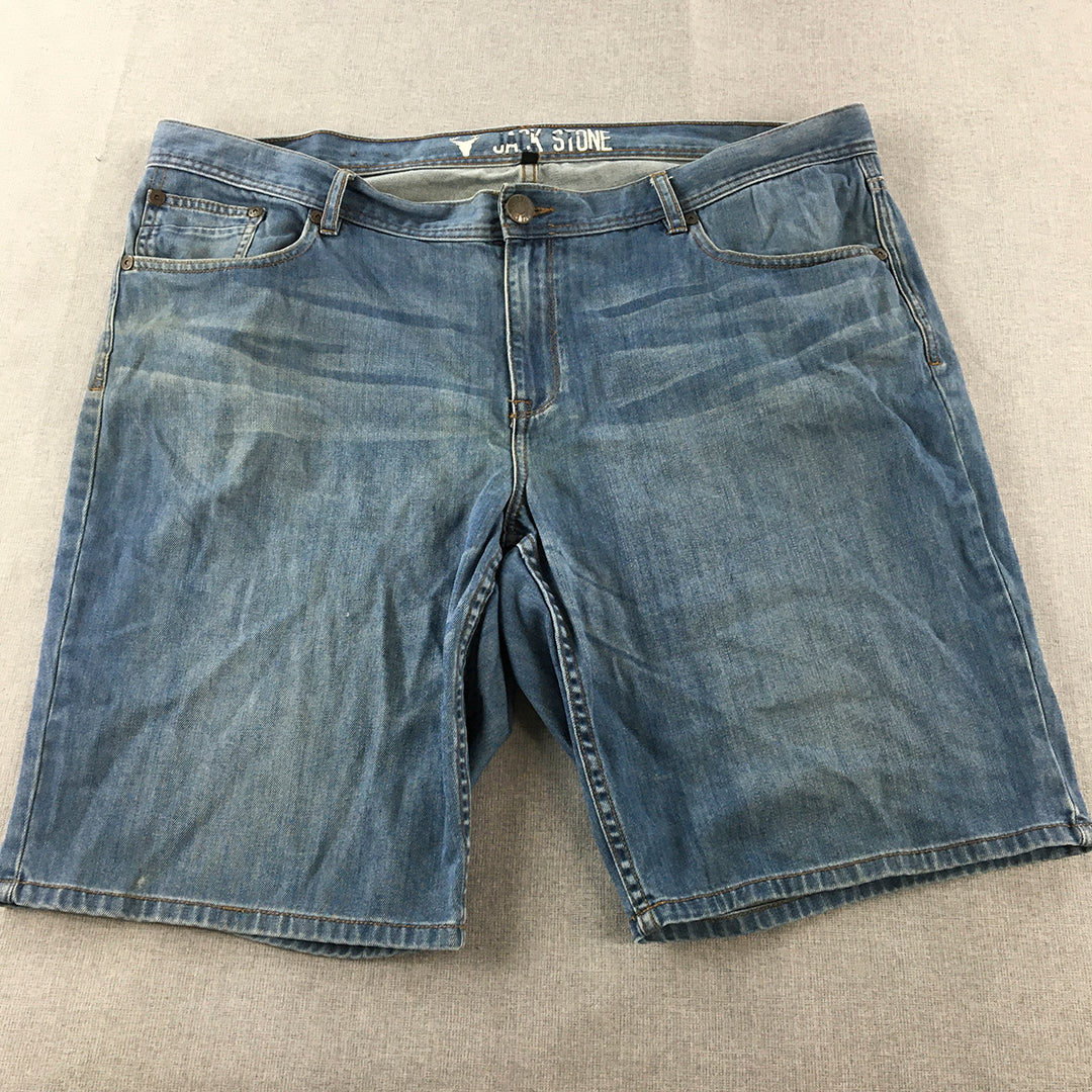 Jack Stone Mens Denim Shorts Size 44 Blue Light Wash Pockets