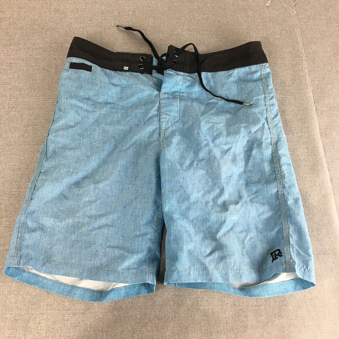 Rusty Mens Board Shorts Size 30 Blue Surf Swim Drawstring Boardies