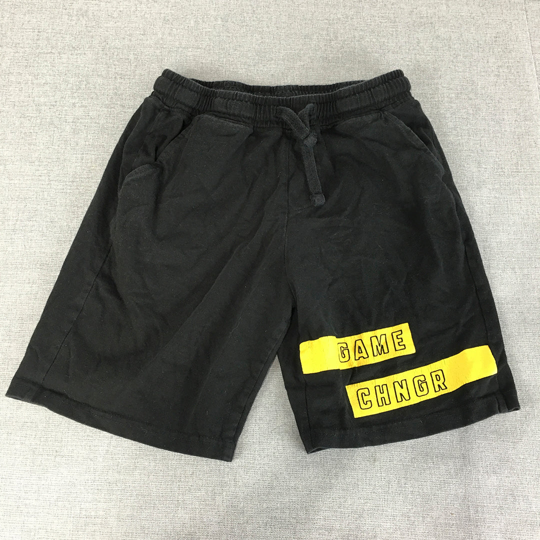 Fame Forever Kids Boys Shorts Size 13 - 14 Years Black Drawstring Elastic Waist