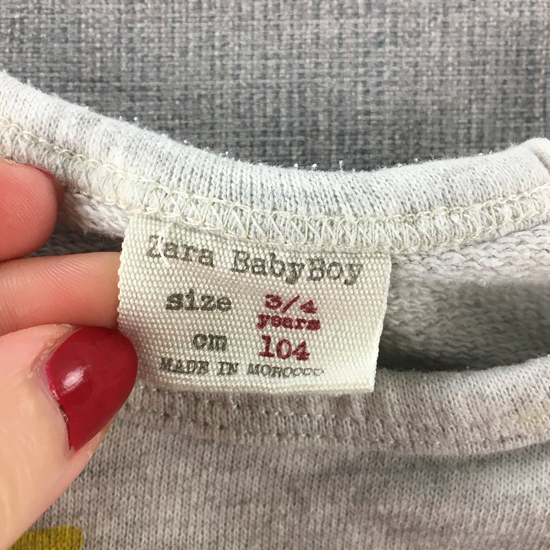 Zara Baby Boys Sweater Size 3 - 4 Years Toddler Grey Jumper