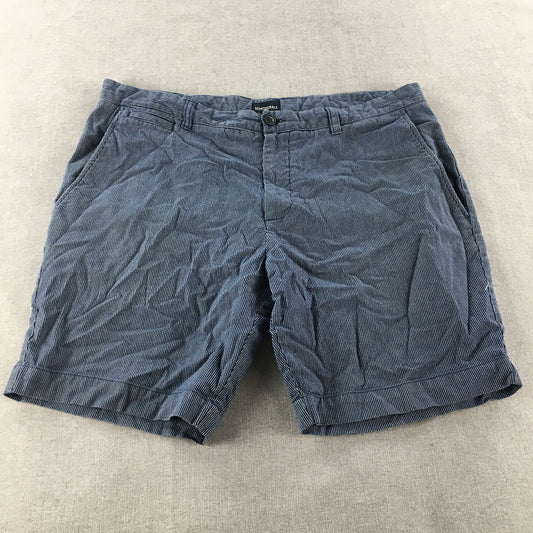 Sportcraft Mens Chino Shorts Size 38 Blue Striped Pockets