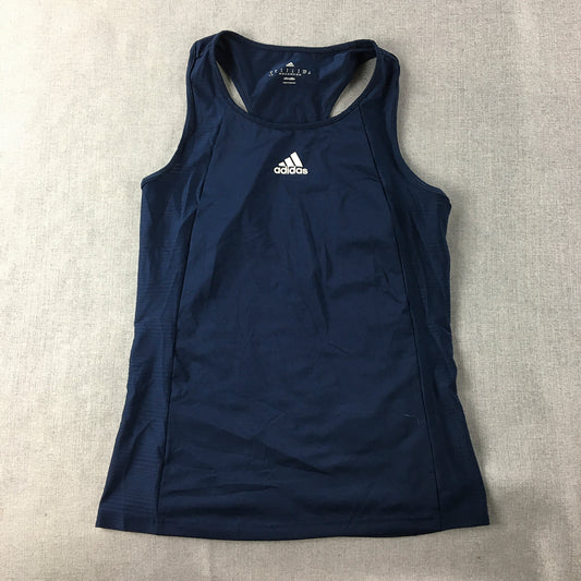 Adidas Climalite Womens Top Size S Navy Blue Sleeveless Activewear Gym Shirt