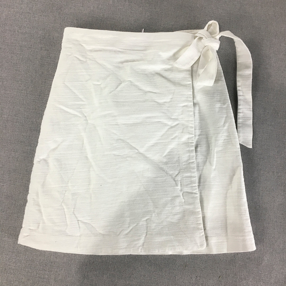 Kookai Womens Wrap Skirt Size 34 White Tie Up