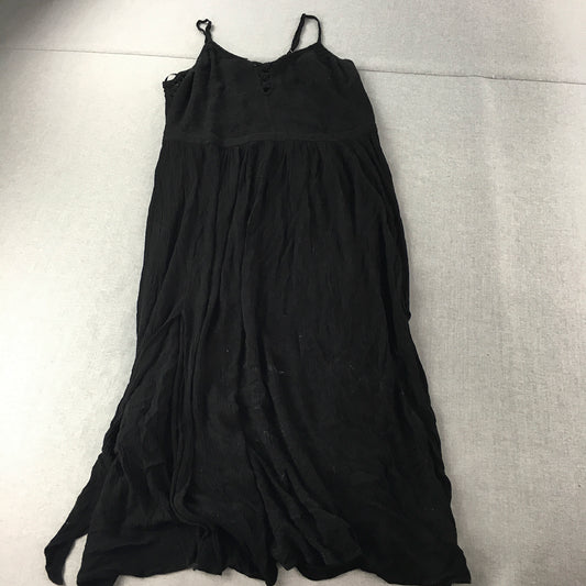 City Chic Womens Dress Size L (20 AU) Black Sleeveless Knee Length A-Line