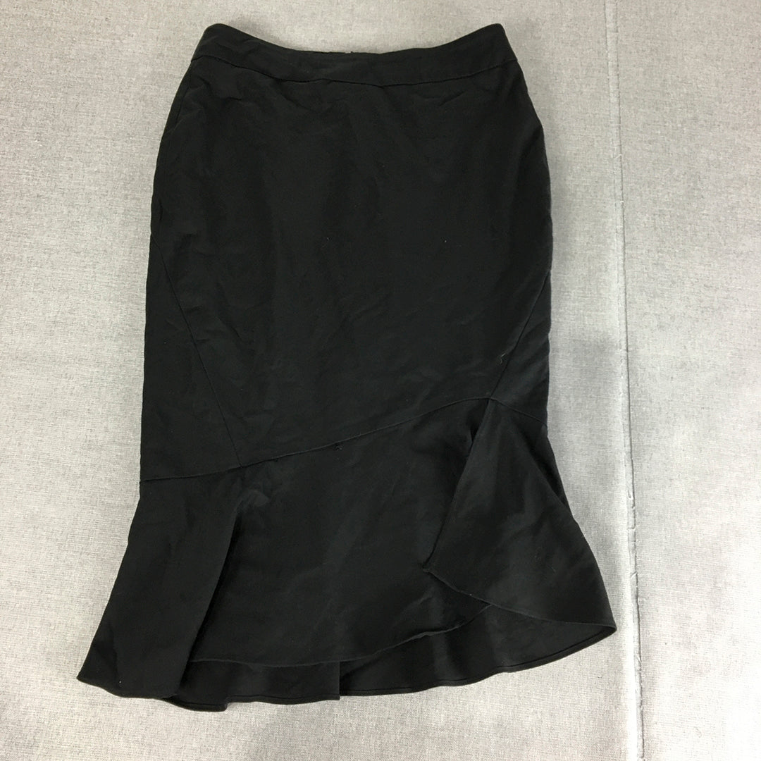 Forcast Womens Pencil Skirt Size 10 Black Mermaid Hem Straight