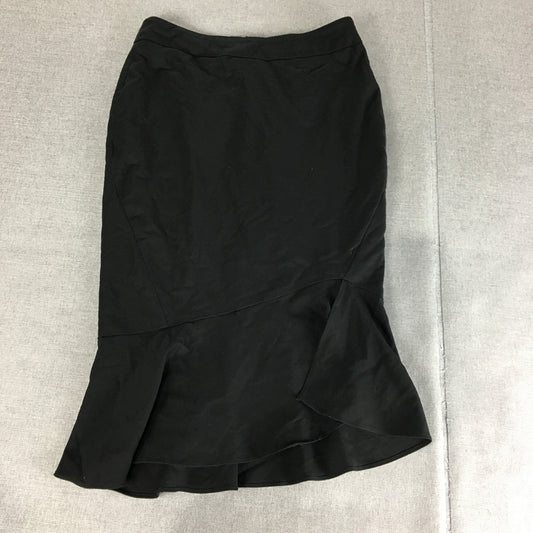 Forcast Womens Pencil Skirt Size 10 Black Mermaid Hem Straight