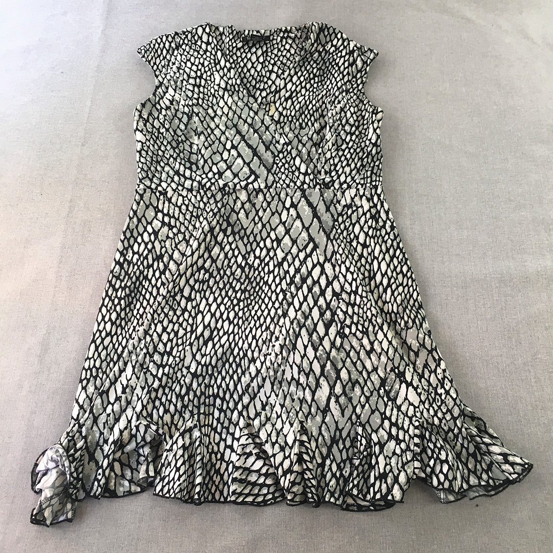 Glamour Womens Mini Dress Size 12 Petite A-Line Dot Sleeveless