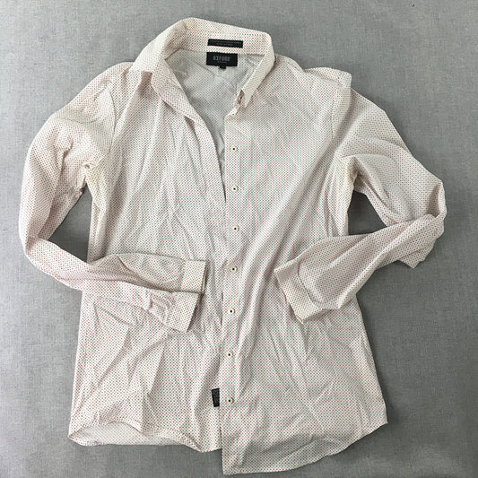 Oxford Womens Shirt Size 10 White Dot Long Sleeve Collared Button-Up