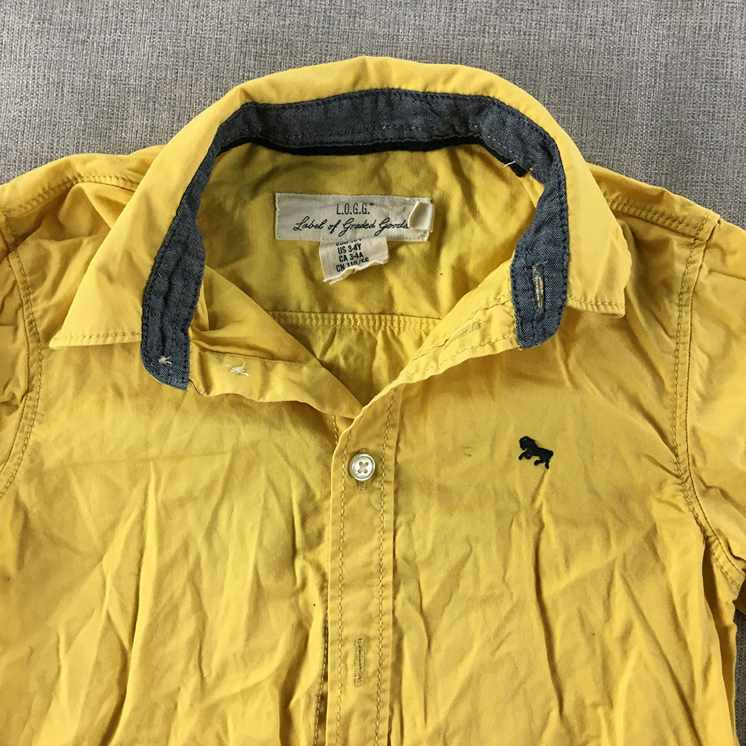 H&M Kids Boys Shirt Size 3 - 4 Years Yellow Long Sleeve Button-Up