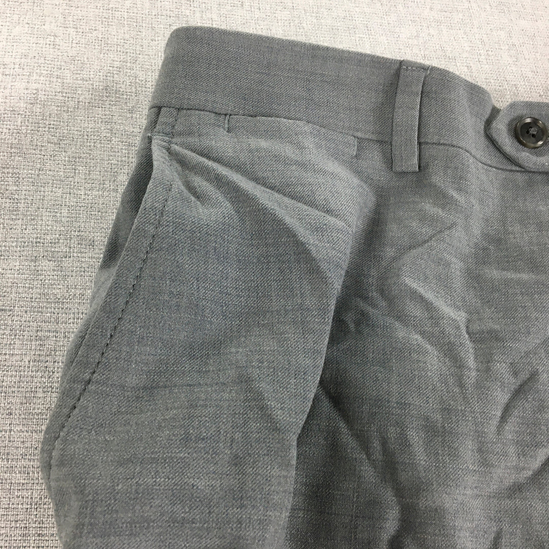 Tommy Hilfiger Mens Wool Dress Pants Size 36 Grey Slim Fit Pockets Formal