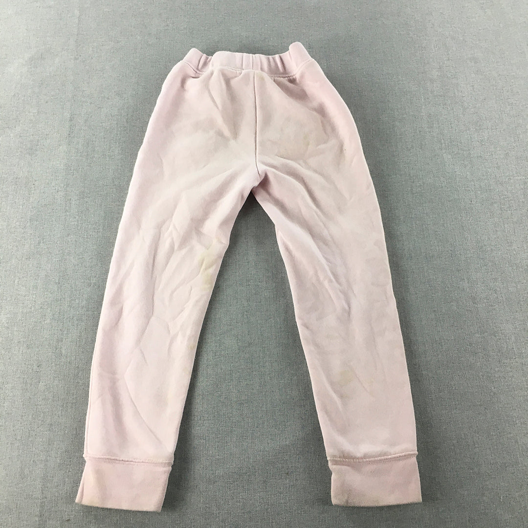 Nike Kids Girls Tracksuit Pants Size 6 - 7 Years Pink Elastic Waist Jogger