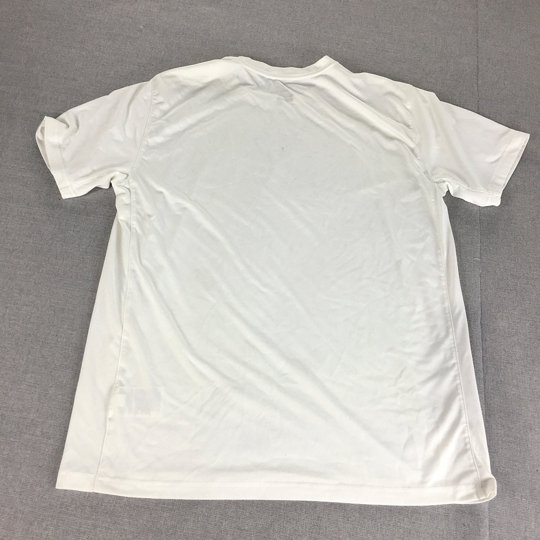 Nike Mens T-Shirt Size L White Dri-Fit Short Sleeve Logo Tee