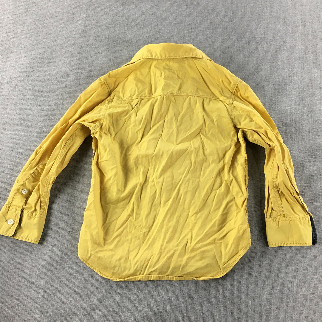 H&M Kids Boys Shirt Size 3 - 4 Years Yellow Long Sleeve Button-Up