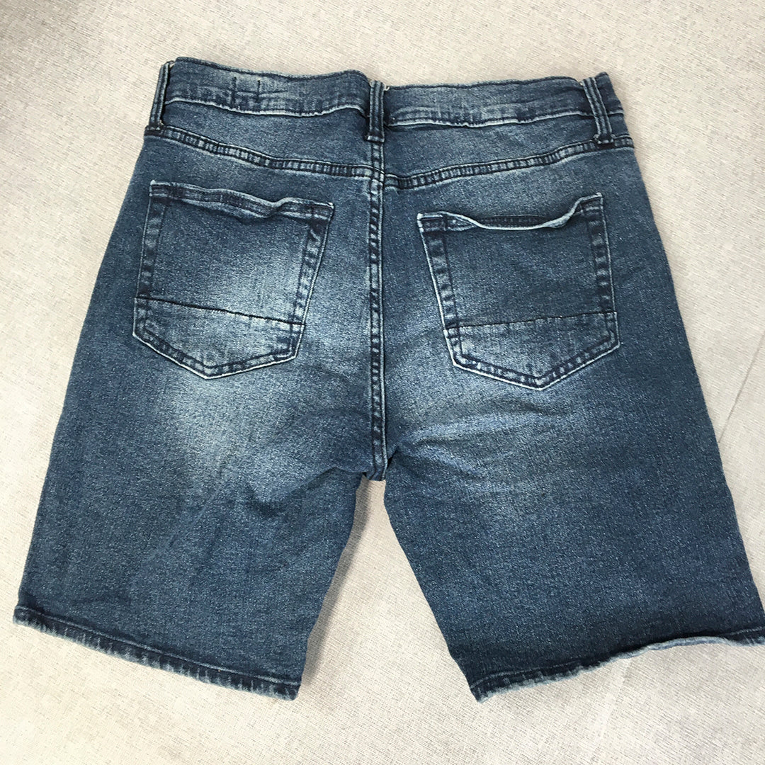 WXYZ Mens Denim Shorts Size 30 Blue Dark Wash Pockets Jorts