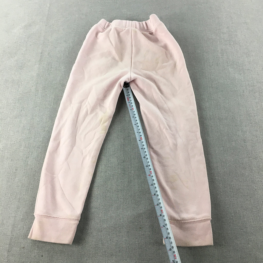 Nike Kids Girls Tracksuit Pants Size 6 - 7 Years Pink Elastic Waist Jogger