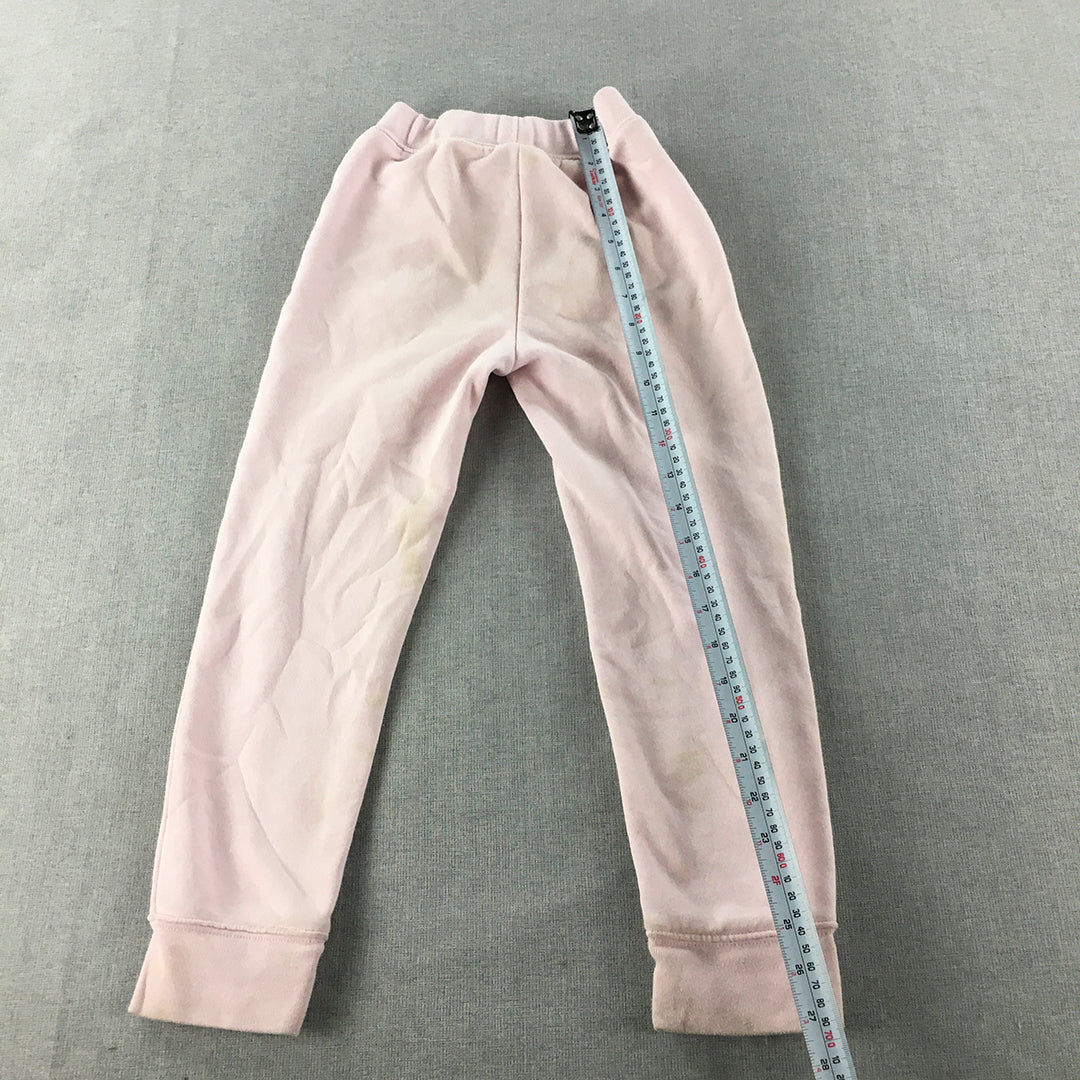 Nike Kids Girls Tracksuit Pants Size 6 - 7 Years Pink Elastic Waist Jogger