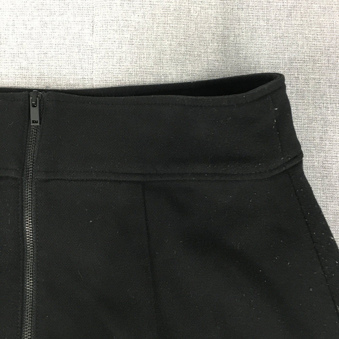 Witchery Womens Pencil Skirt Size 8 Black Pockets Knit Stretch Fabric