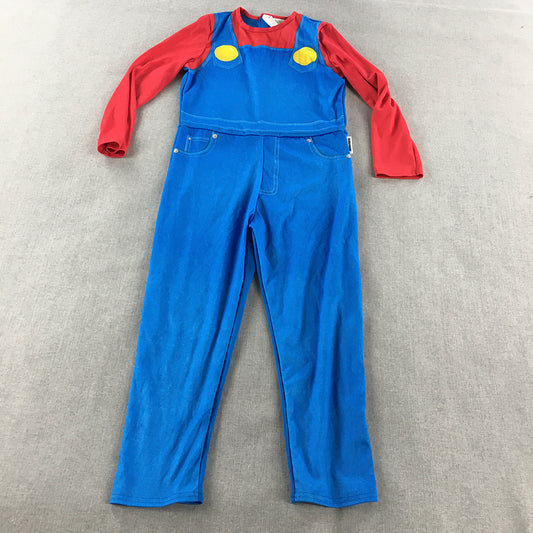 Super Mario Kids Boys Costume Size S (4 - 6 Years) Blue Red Jumpsuit One-Piece